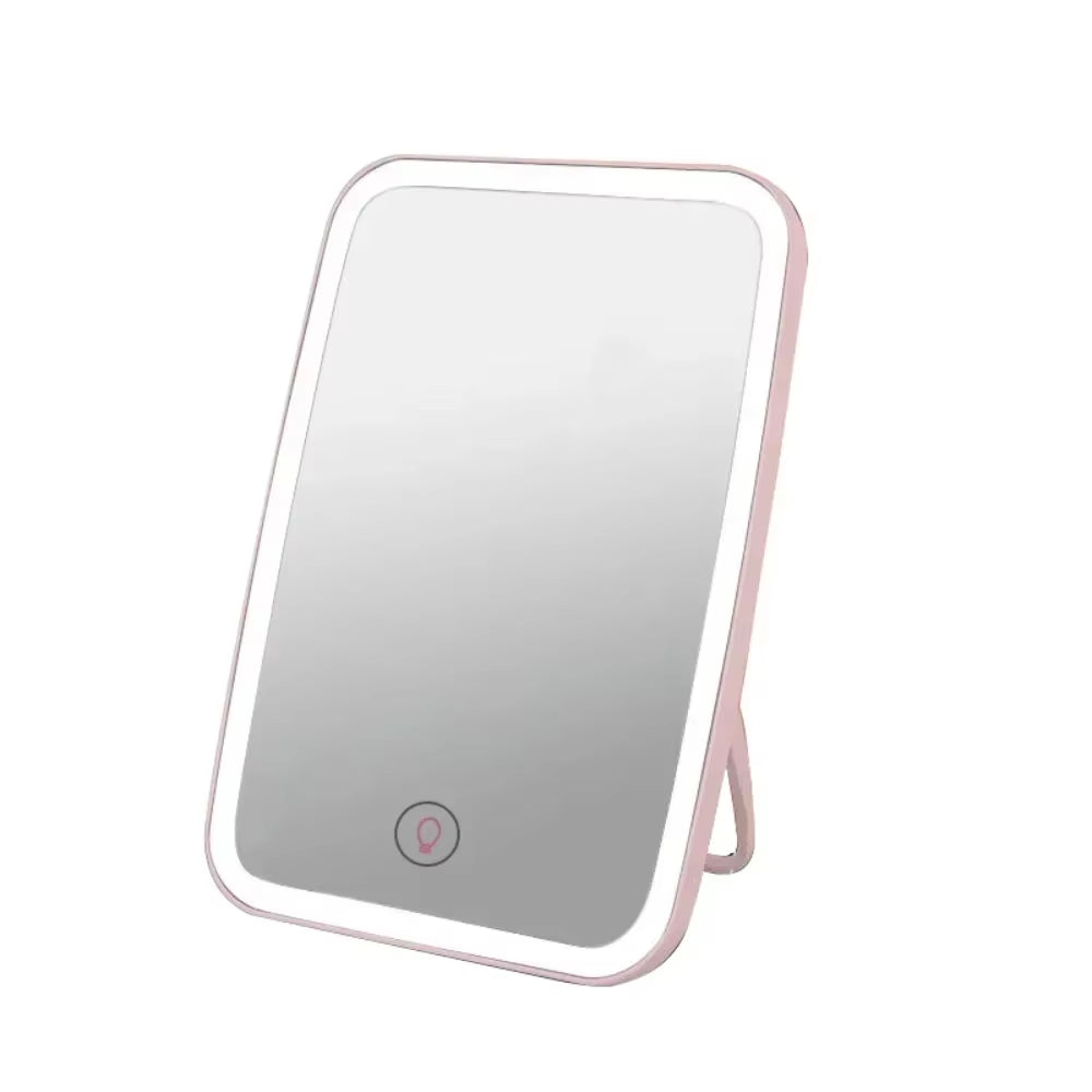 LED Foldable Makeup Mirror Rechargeable Rotating Portable Lamp Ladies' Dormitory Beauty Cosmetic Mirror Travel Touch Control